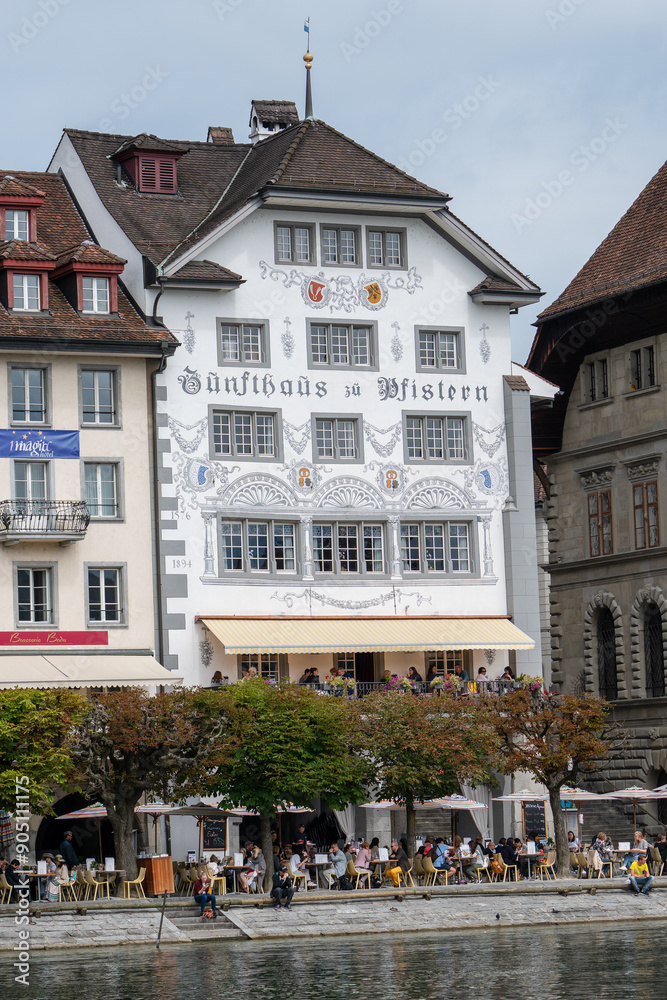 Fototapeta premium Panoramic view of the old town of Lucerne in Switzerland.
