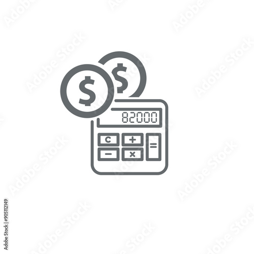 vector illustration design of calculator and money symbol of financial management, investment, savings.