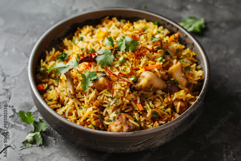Indian chicken biryani. Spicy chicken curry Indian chicken biryani. Spicy chicken curry