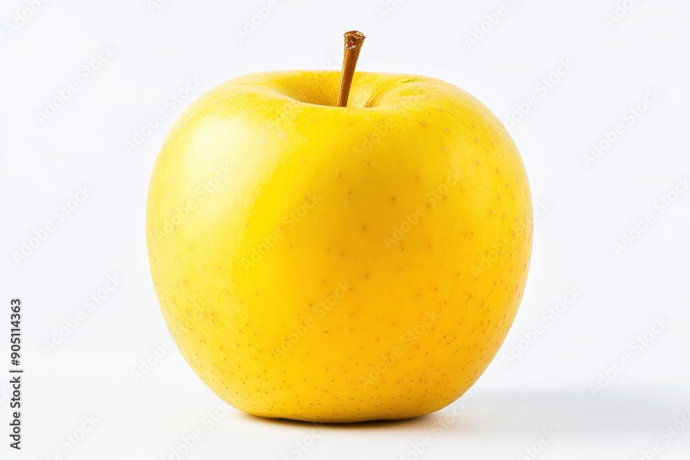 yellow Apple isolated on white background, full depth of field , ai yellow Apple isolated on white background, full depth of field , ai