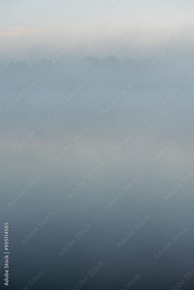 Morning fog in the river Morning fog in the river