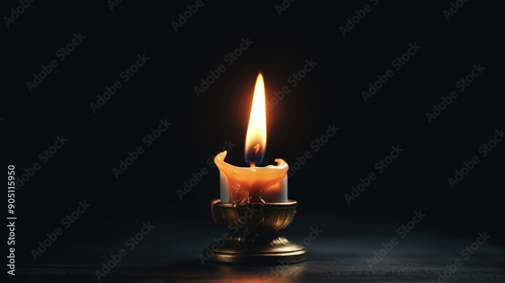 A Single Candle Flame Illuminates the Darkness A Single Candle Flame Illuminates the Darkness
