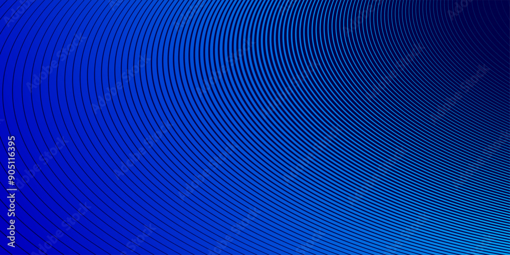 Blue lines in 3D perspective vector abstract background, dynamic linear minimal design, wave lied pattern in dimensional and movement.