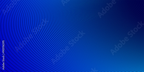Blue lines in 3D perspective vector abstract background, dynamic linear minimal design, wave lied pattern in dimensional and movement.