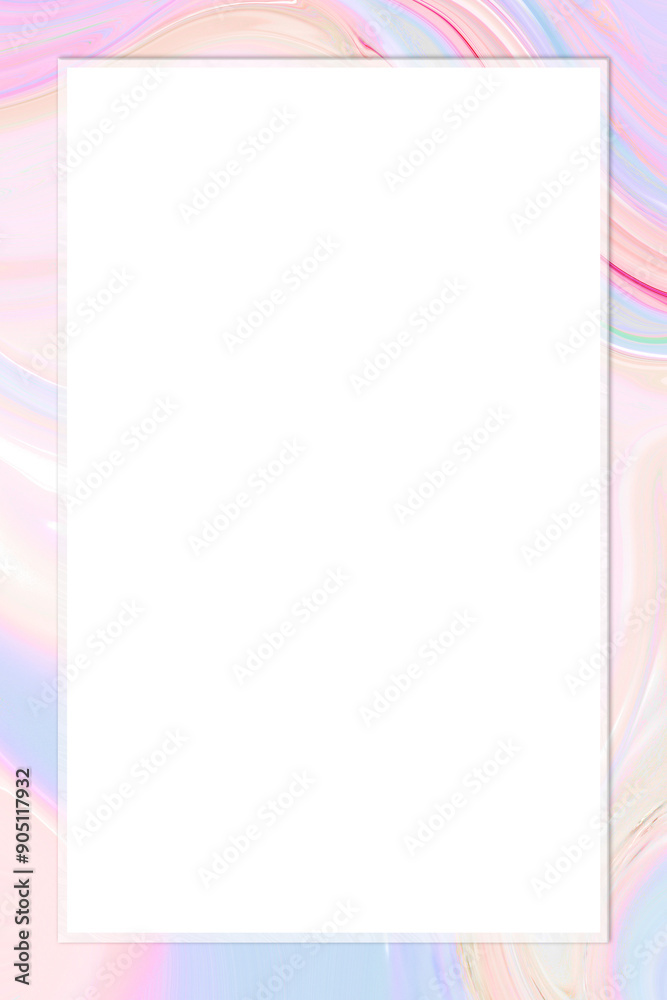Rectangle frame on pastel holographic background design element Rectangle frame on pastel holographic background design element