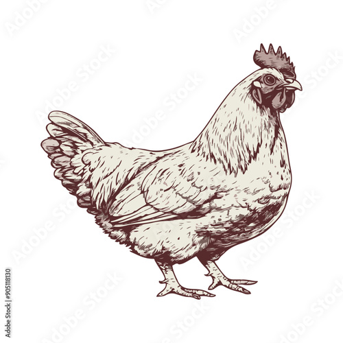 Hand Drawn Chicken Rooster Vector Graphic