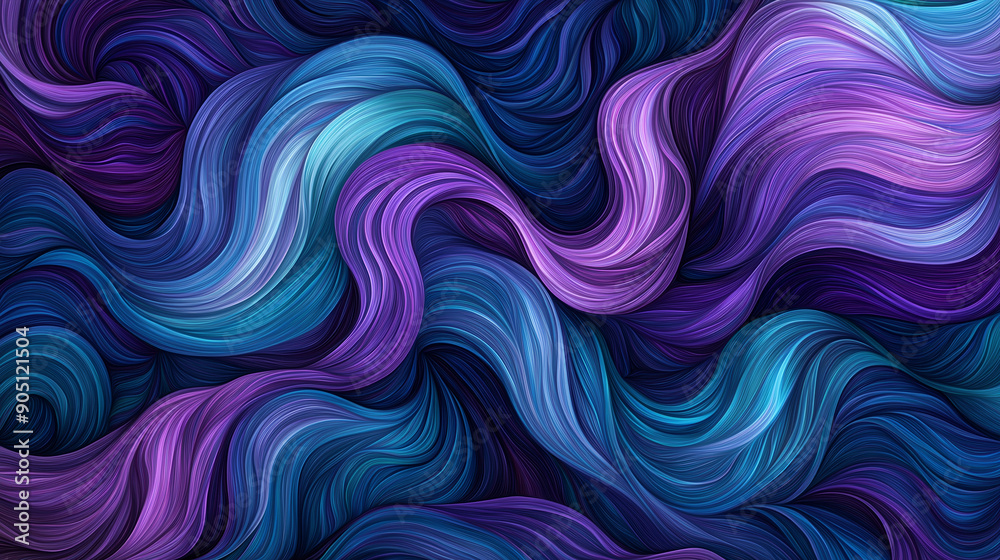 dynamic abstract design. It features intertwining lines in shades of purple, blue, and teal, creating a swirling pattern against a deep blue background dynamic abstract design. It features intertwining lines in shades of purple, blue, and teal, creating a swirling pattern against a deep blue background