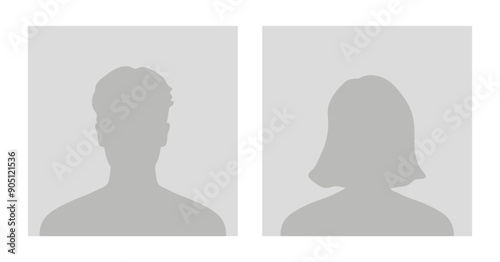 Default avatar profile icon. Gray placeholder. Man and woman