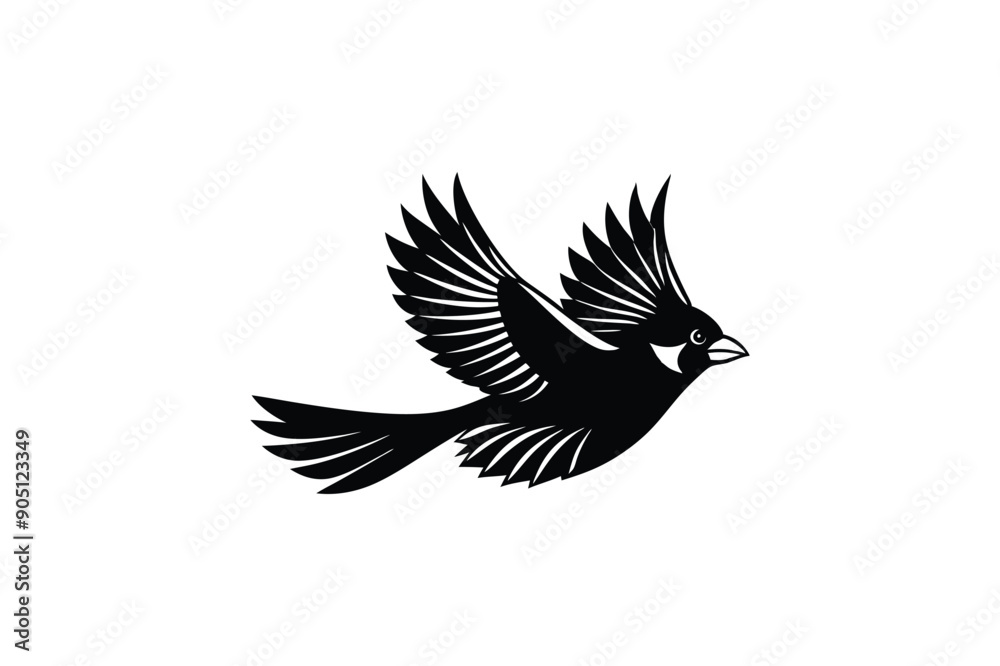 Obraz premium Cardinal flying bird vector art illustration