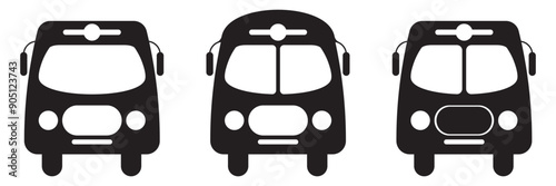 Bus icon. Set of bus icon isolated on white background. Bus sign and symbol. Bus sign bus station symbol vector icon. Transportation icon.