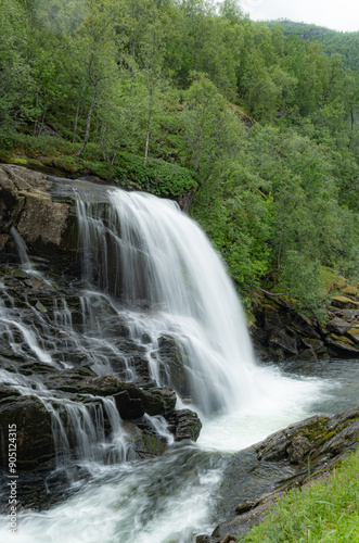 Long exposure photography of a waterfall in Northern Norway
