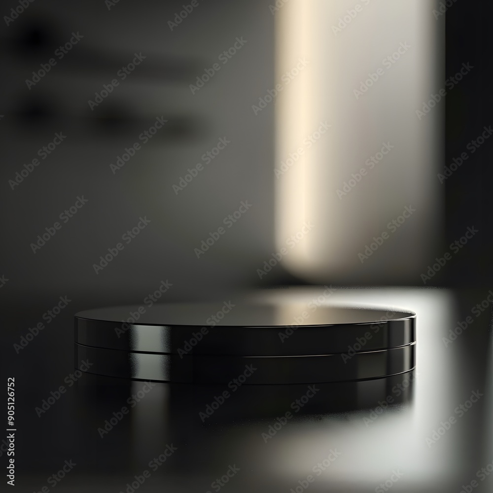 interior of a modern house with close up product display podium interior of a modern house with close up product display podium