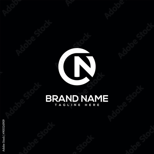 CN NC Alphabet Letter logo design. Initial Vector Element.