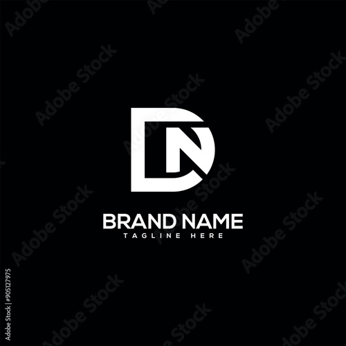 DN ND Alphabet Letter logo design. Initial Vector Element.