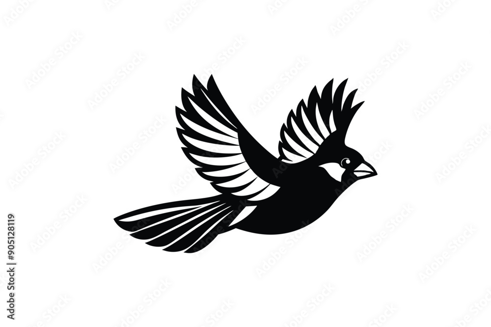 Fototapeta premium Cardinal flying bird vector art illustration