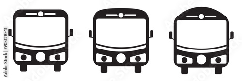 Bus icon editable vector, isolated white background. Set of bus icon. EPS 10