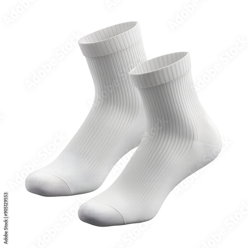 white socks, isolated on atransparent, 3D Rendering, isometric photo