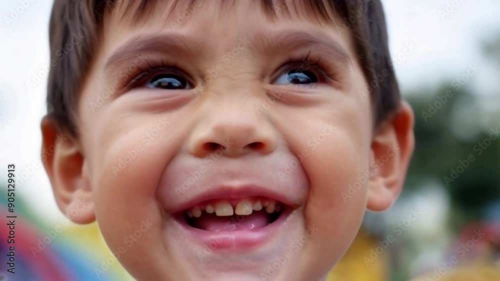 Ecstatic child close-up, portrait of overjoyed boy person in amusement park, feeling joy and excitement, thrilled mood Ecstatic child close-up, portrait of overjoyed boy person in amusement park, feeling joy and excitement, thrilled mood