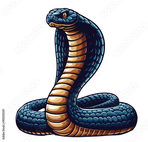 Illustration of Indian Cobra. Vector style art of Snake