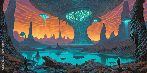 Alien fantasy landscape. Di...
