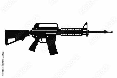 m16 rifle logo icon silhouette vector style