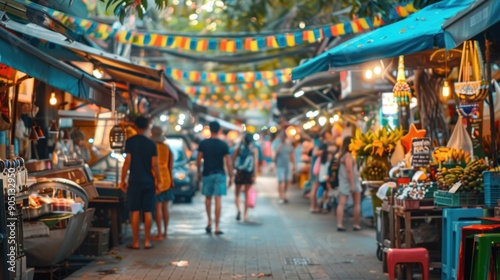 The lively atmosphere of a street market