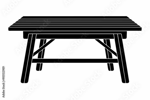 Create a Wooden Table Silhouette Vector Illustration
