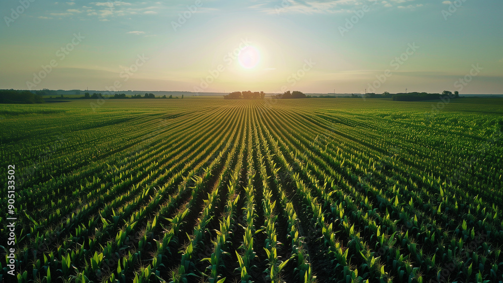 Endless Corn: Aerial View of American Cornfield Endless Corn: Aerial View of American Cornfield
