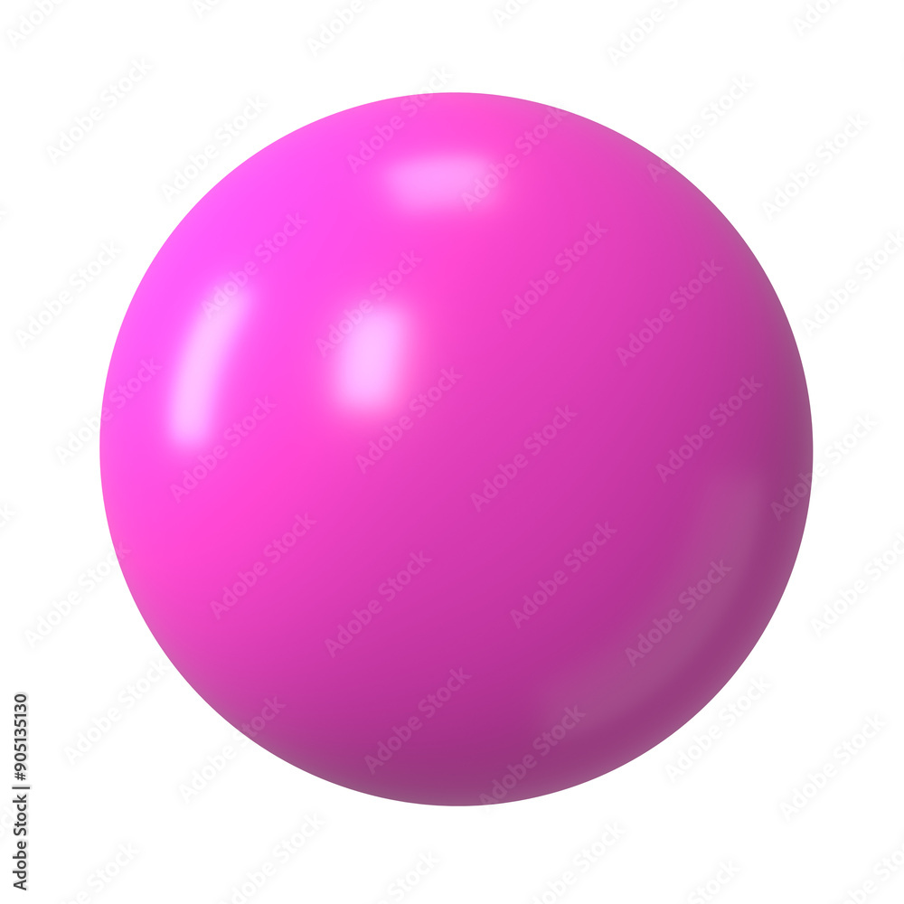 Obraz premium Pink shiny ball png sticker, 3D geometric shape, transparent background