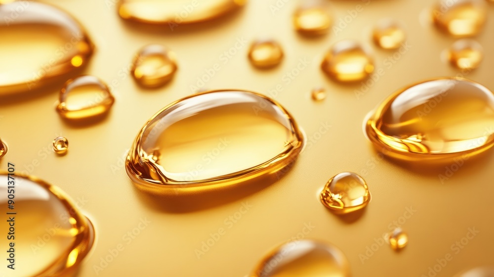 Glossy golden oil droplets set cut out, showcasing their smooth and luxurious texture. Glossy golden oil droplets set cut out, showcasing their smooth and luxurious texture.
