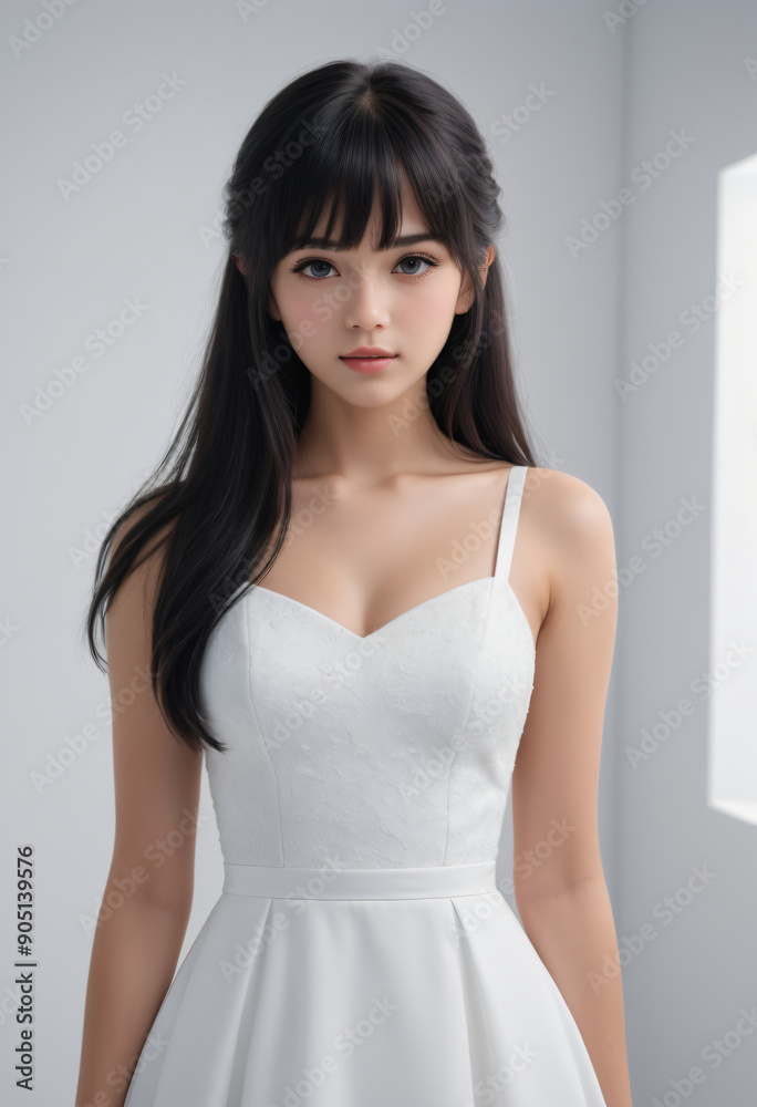 Woman in a white dress