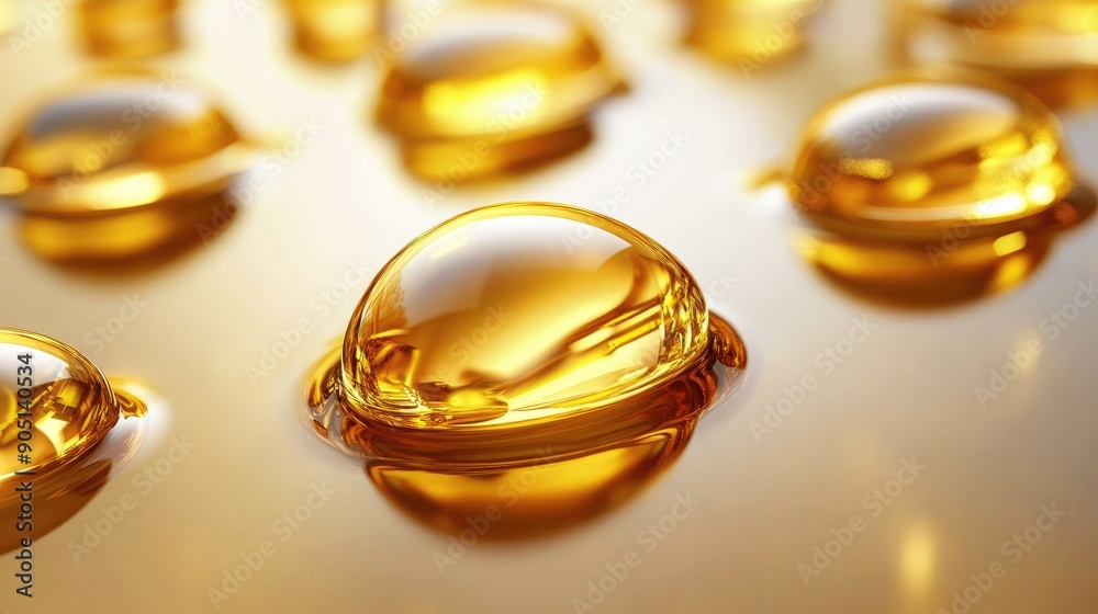 Shiny golden oil droplets set cut out, displaying their rich and glossy appearance. Shiny golden oil droplets set cut out, displaying their rich and glossy appearance.