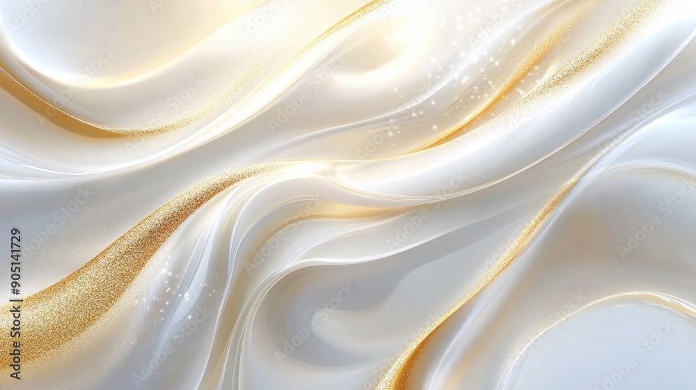 Obraz premium Sophisticated white and gold abstract background, ideal for web design and business use.