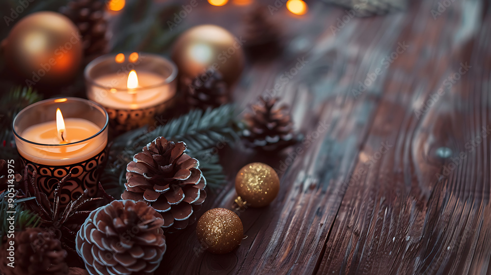 A group of lit candles on a table, perfect for adding ambiance to any setting A group of lit candles on a table, perfect for adding ambiance to any setting