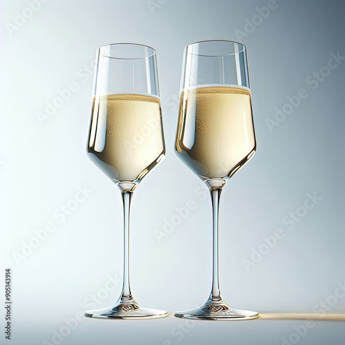 Captivating Curves: A Pair of Exquisite Wine Glasses photo