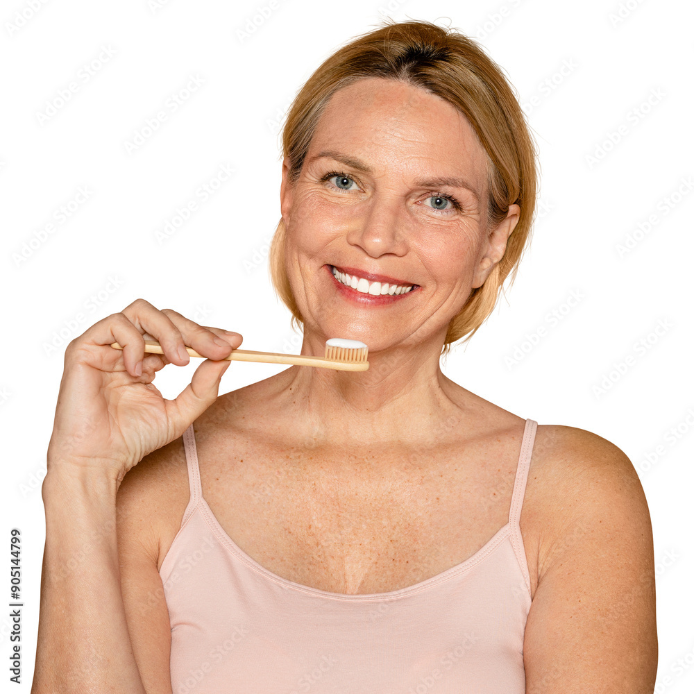 Woman brushing teeth png collage element, dental care transparent background Woman brushing teeth png collage element, dental care transparent background