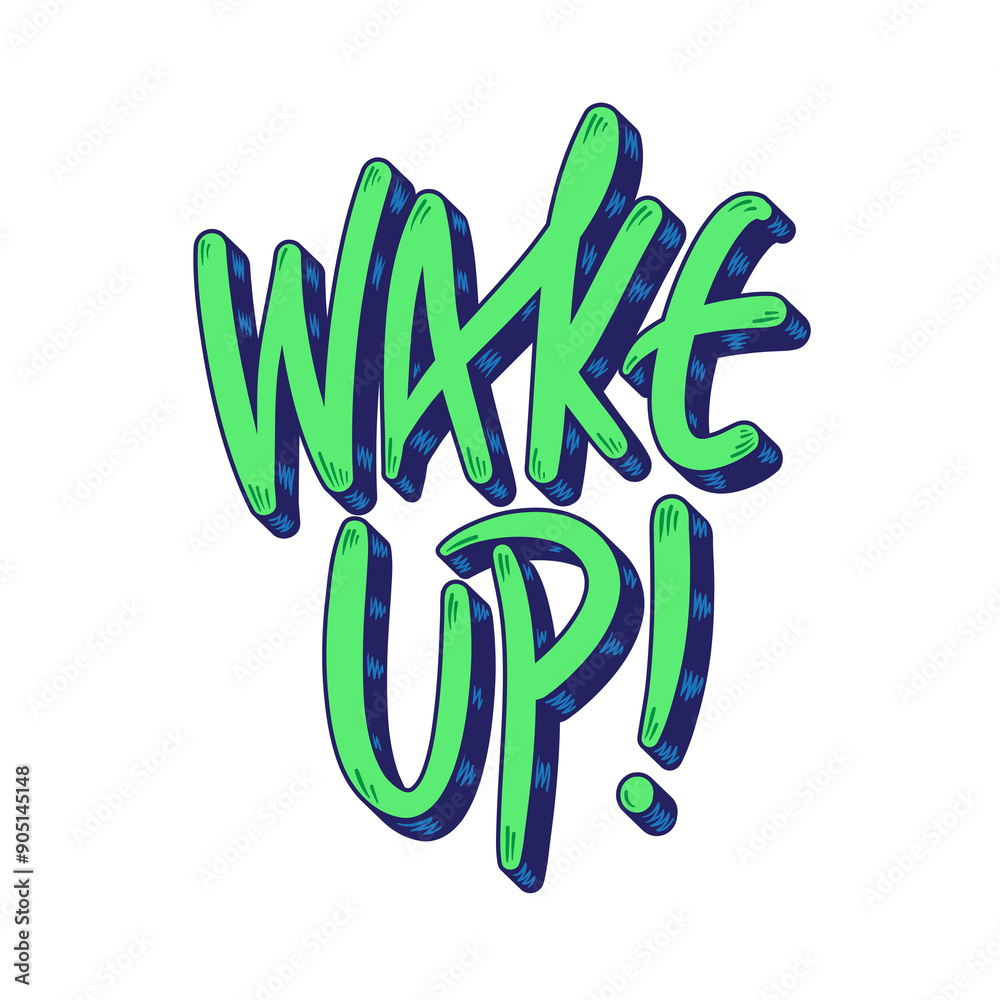 Wake up png word sticker, transparent background Wake up png word sticker, transparent background