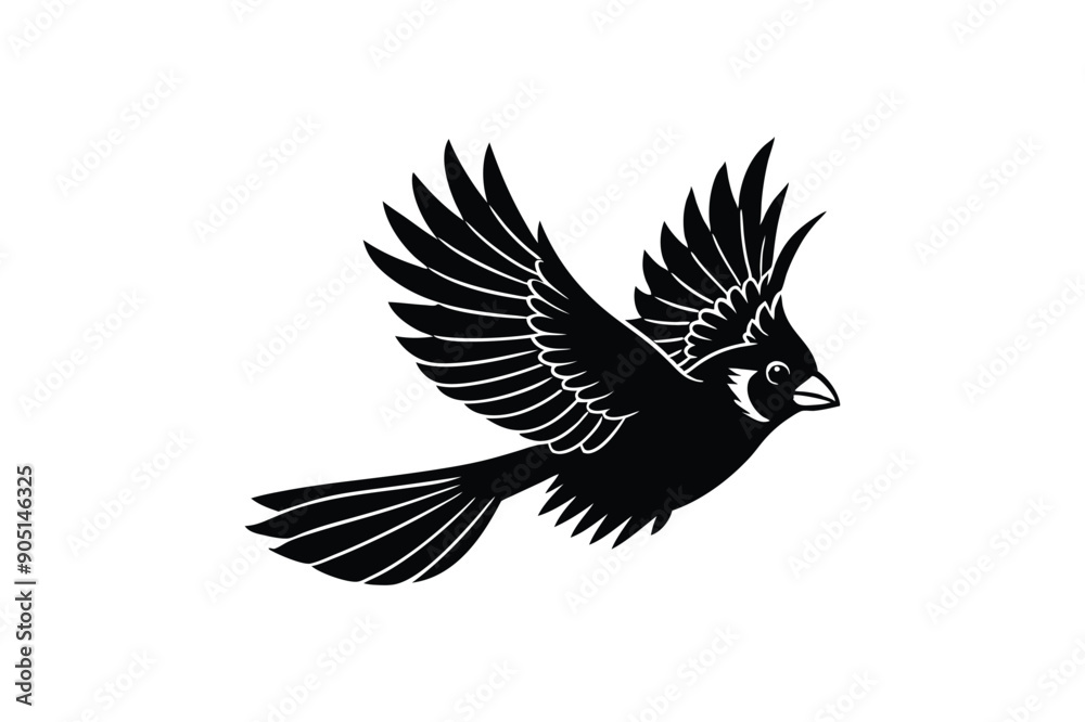 Obraz premium Cardinal flying bird vector art illustration