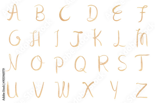 Png calligraphy capital alphabet set typography font