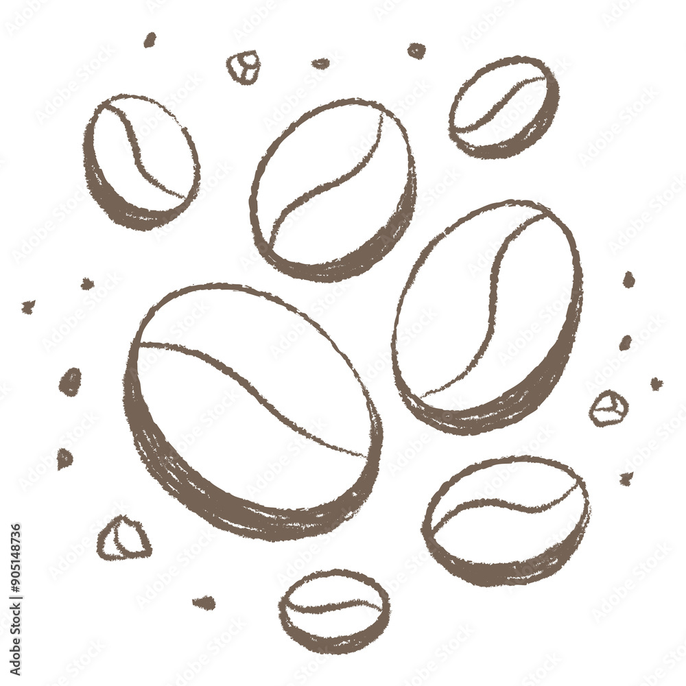 Coffee bean png sticker, cute cafe illustration Coffee bean png sticker, cute cafe illustration