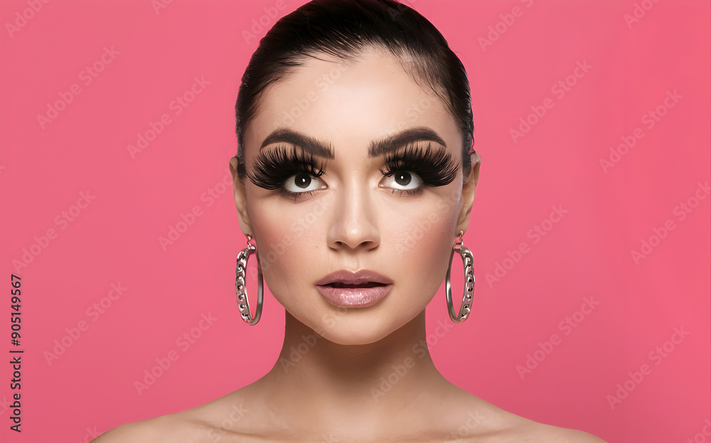 Fototapeta premium Faux lashes with dramatic length and volume