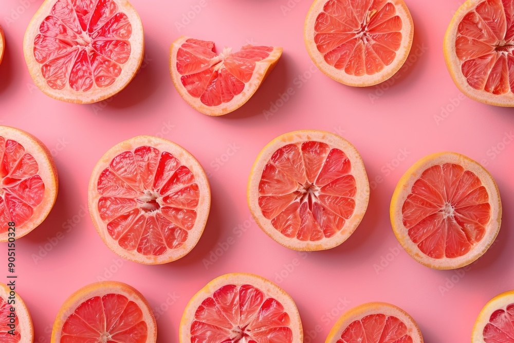 sliced grapefruit closeup, top view sliced grapefruit closeup, top view