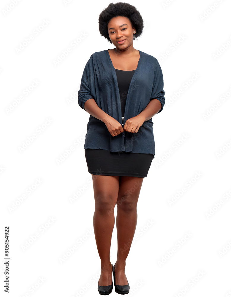 Fototapeta premium Generative AI. Portrait of only one Woman. White Background.