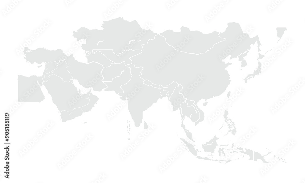 Asia map Grayscale,isolated on white background for website layouts,background,education, precise,customizable,Travel worldwide,map silhouette backdrop,earth geography, political,reports. Asia map Grayscale,isolated on white background for website layouts,background,education, precise,customizable,Travel worldwide,map silhouette backdrop,earth geography, political,reports.