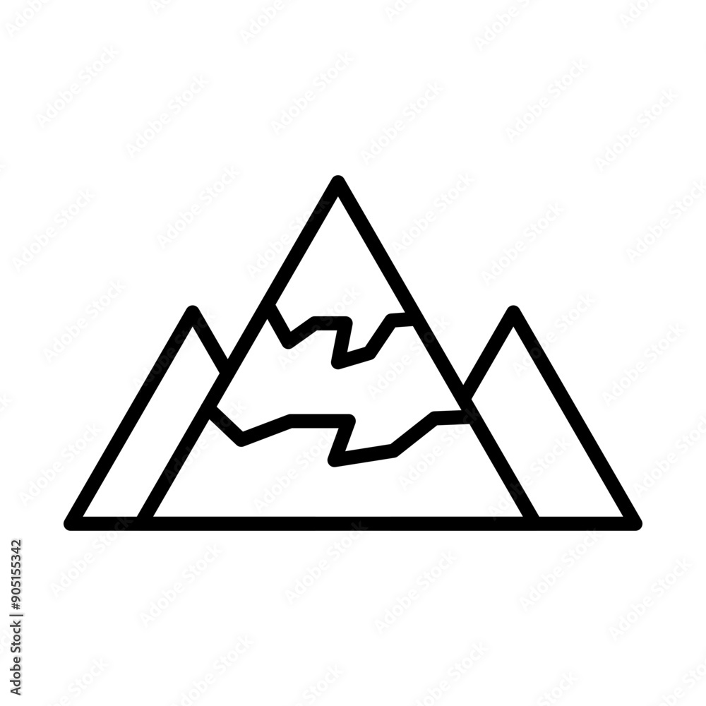 Snowcovered Mountain line icon