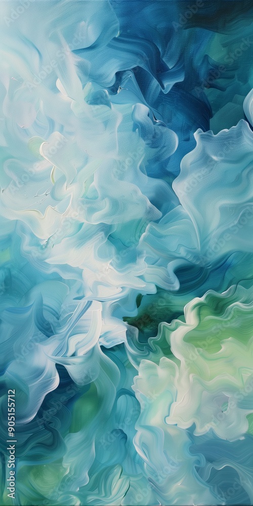 Abstract Teal and White Fluid Art Background Abstract Teal and White Fluid Art Background