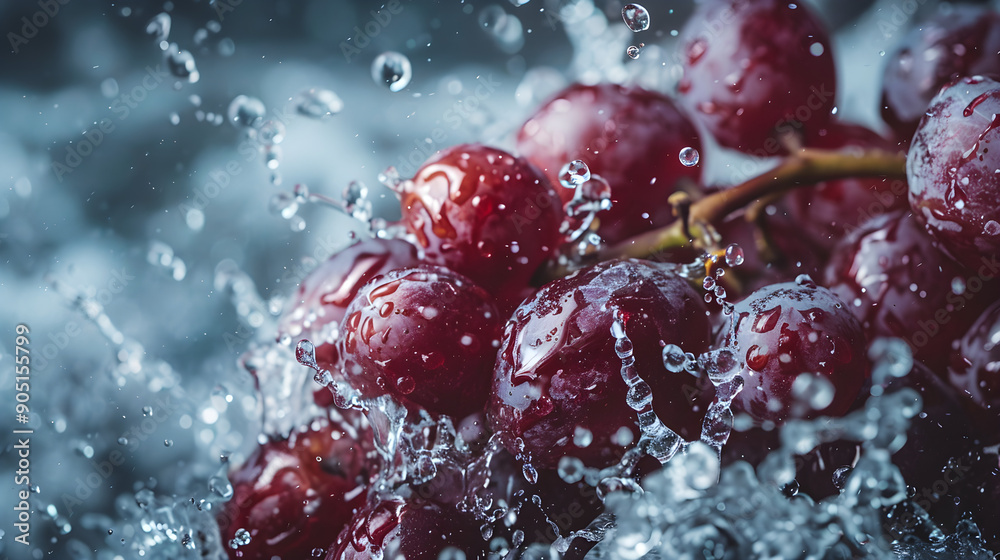 grapes with water splash grapes with water splash