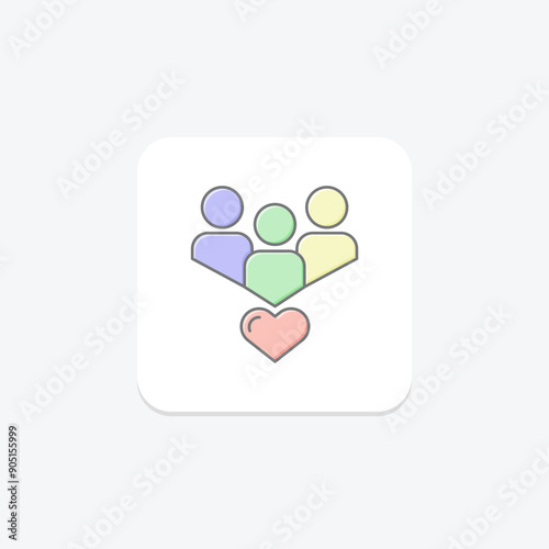 Community Service lineal color icon , vector, pixel perfect, illustrator file