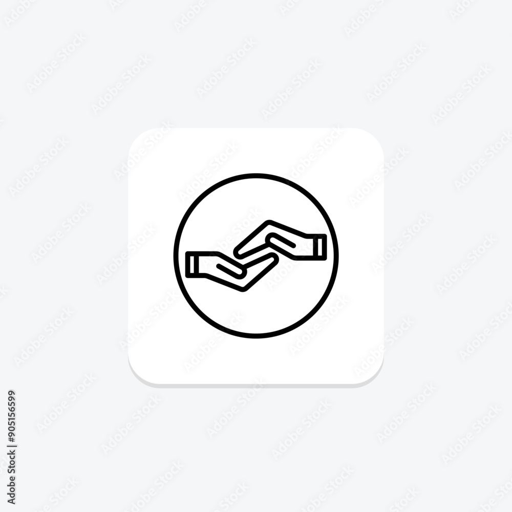 Helping Hands line icon , vector, pixel perfect, illustrator file Helping Hands line icon , vector, pixel perfect, illustrator file