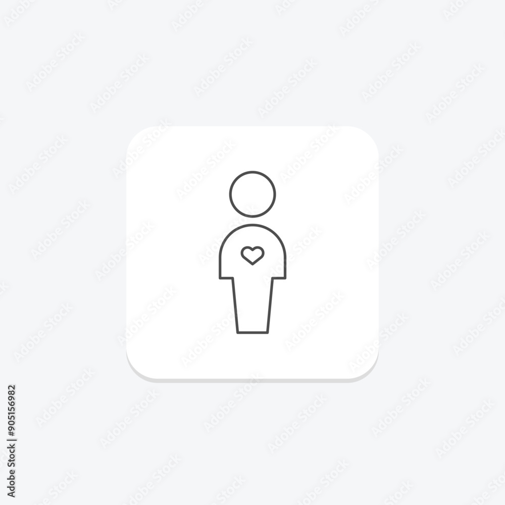 Volunteer Advocate thinline icon , vector, pixel perfect, illustrator file Volunteer Advocate thinline icon , vector, pixel perfect, illustrator file